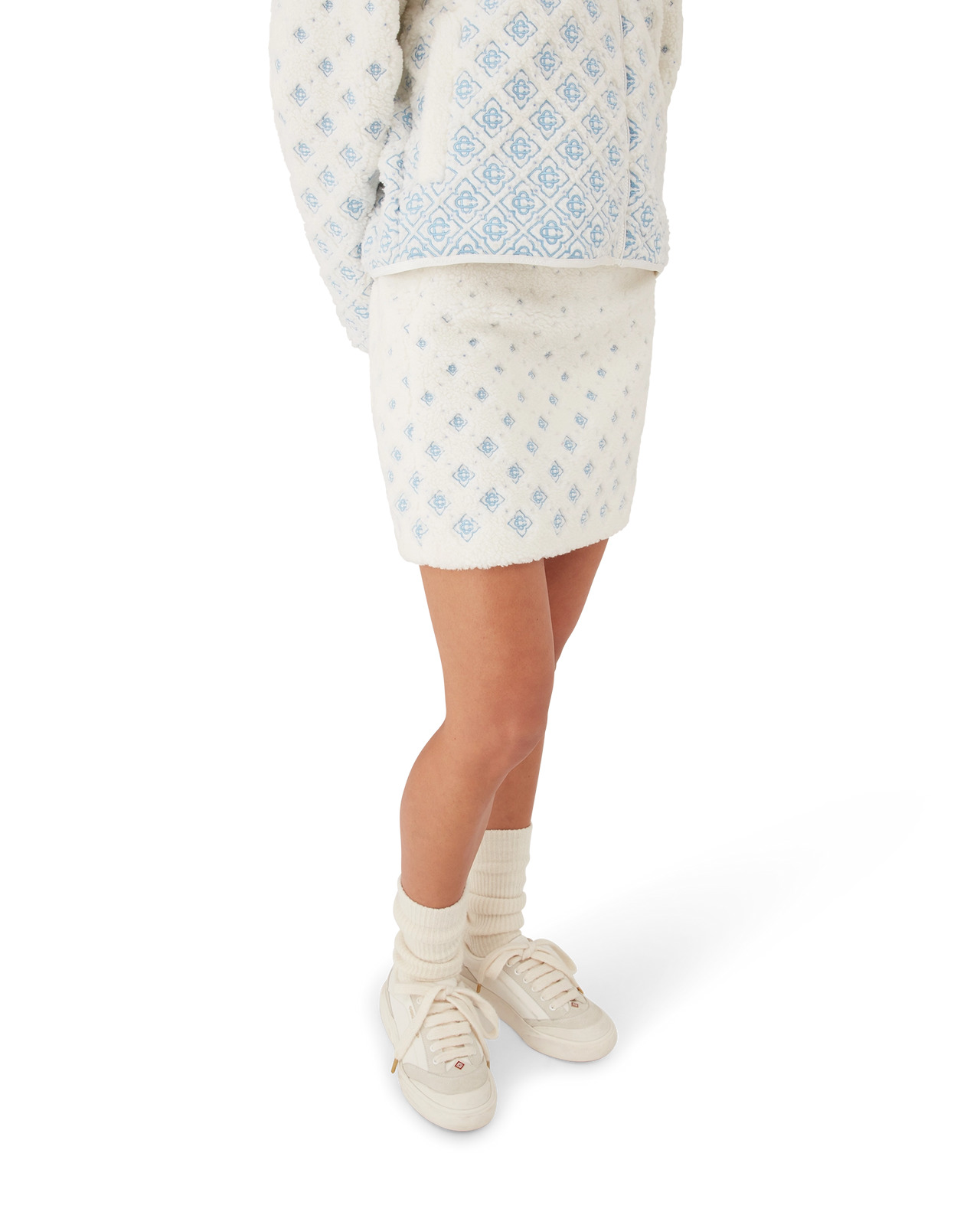 Embroidered Gradient Monogram Fleece Mini Skirt | Casablanca Paris - 4