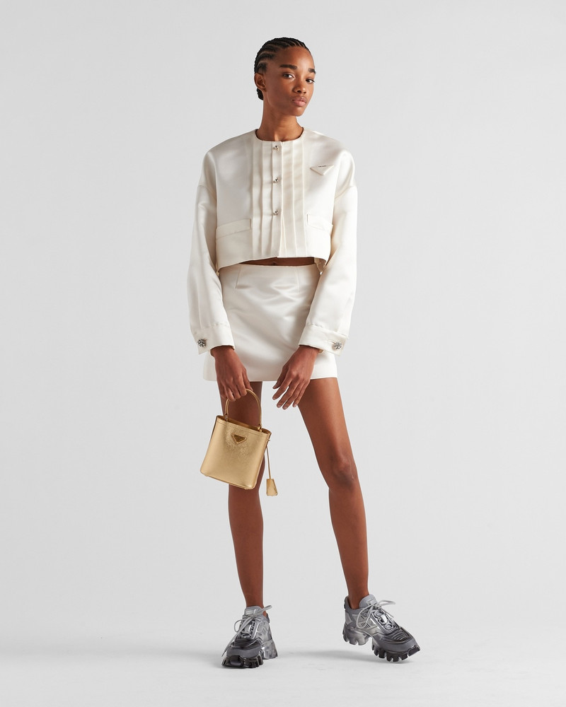 Prada Single-breasted double satin jacket outlook