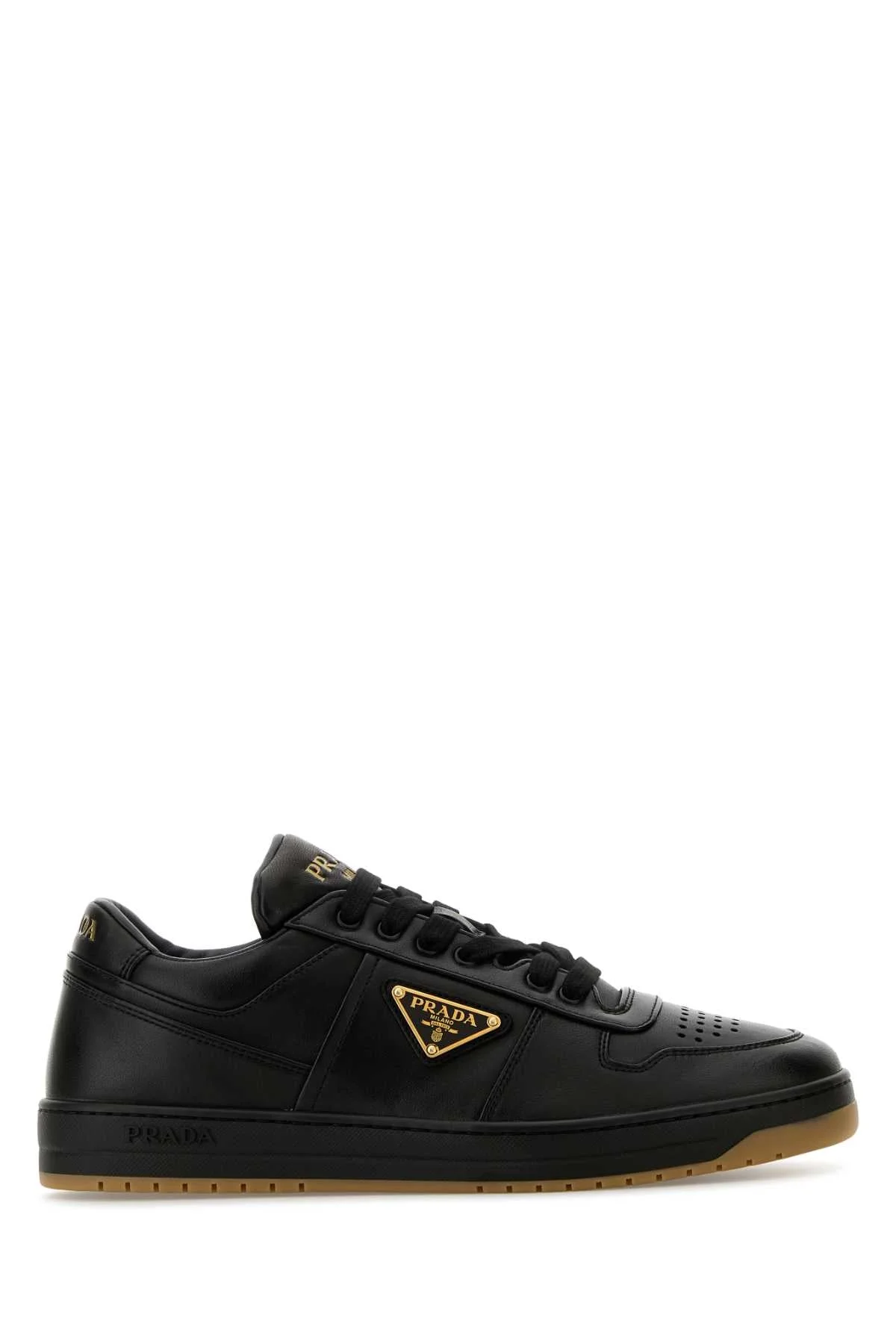 Prada Men Black Nappa Leather Downtown Sneakers - 1