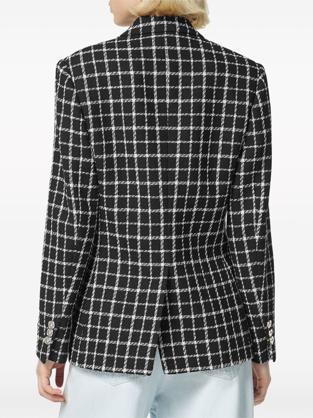 double-breasted tweed blazer - 4