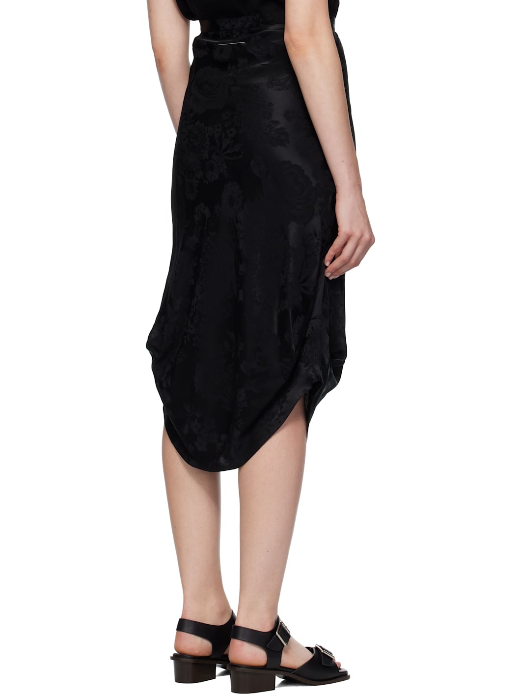 Black Floral Midi Skirt - 3