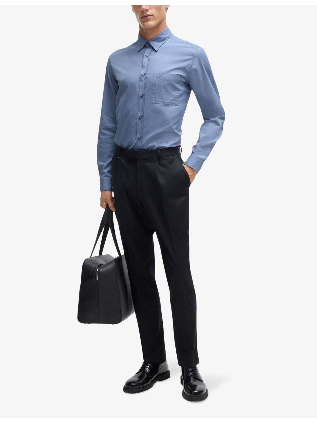 Regular-fit logo-embroidered cotton-twill shirt - 2