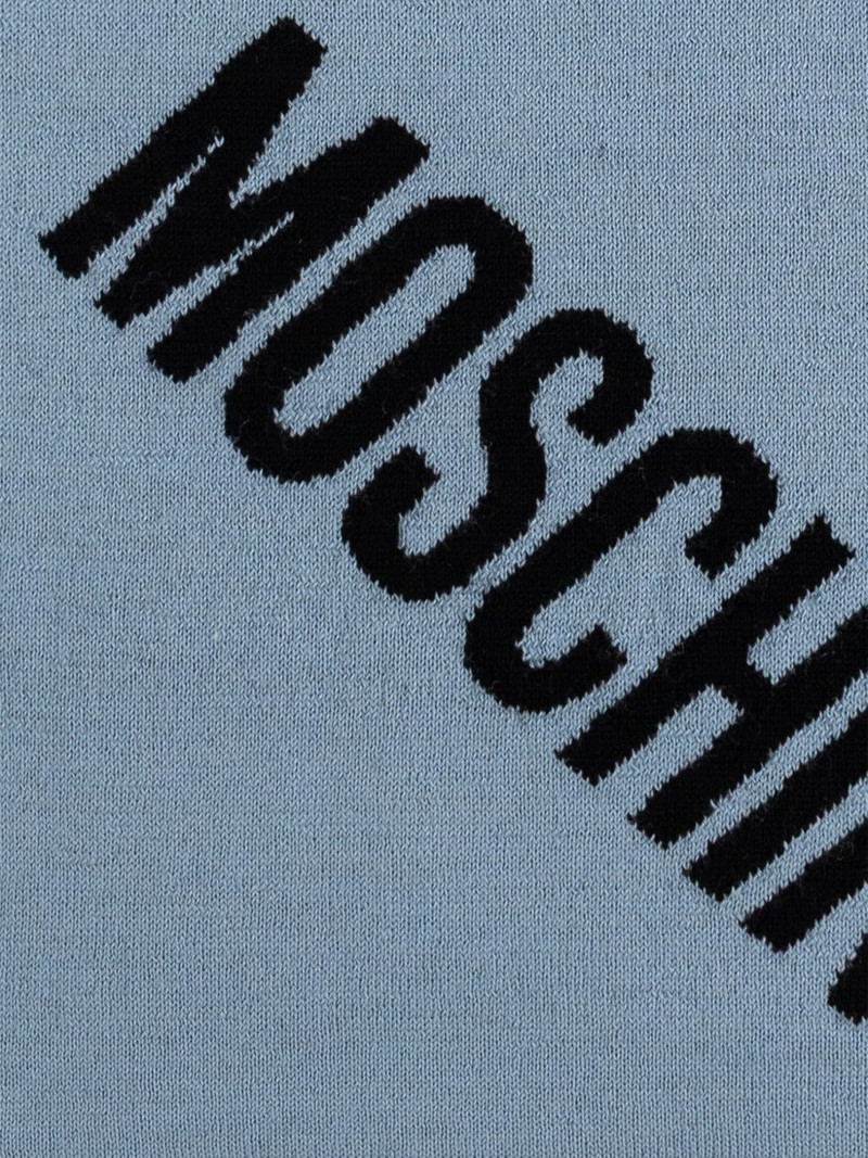 Moschino logo-pattern wool scarf outlook