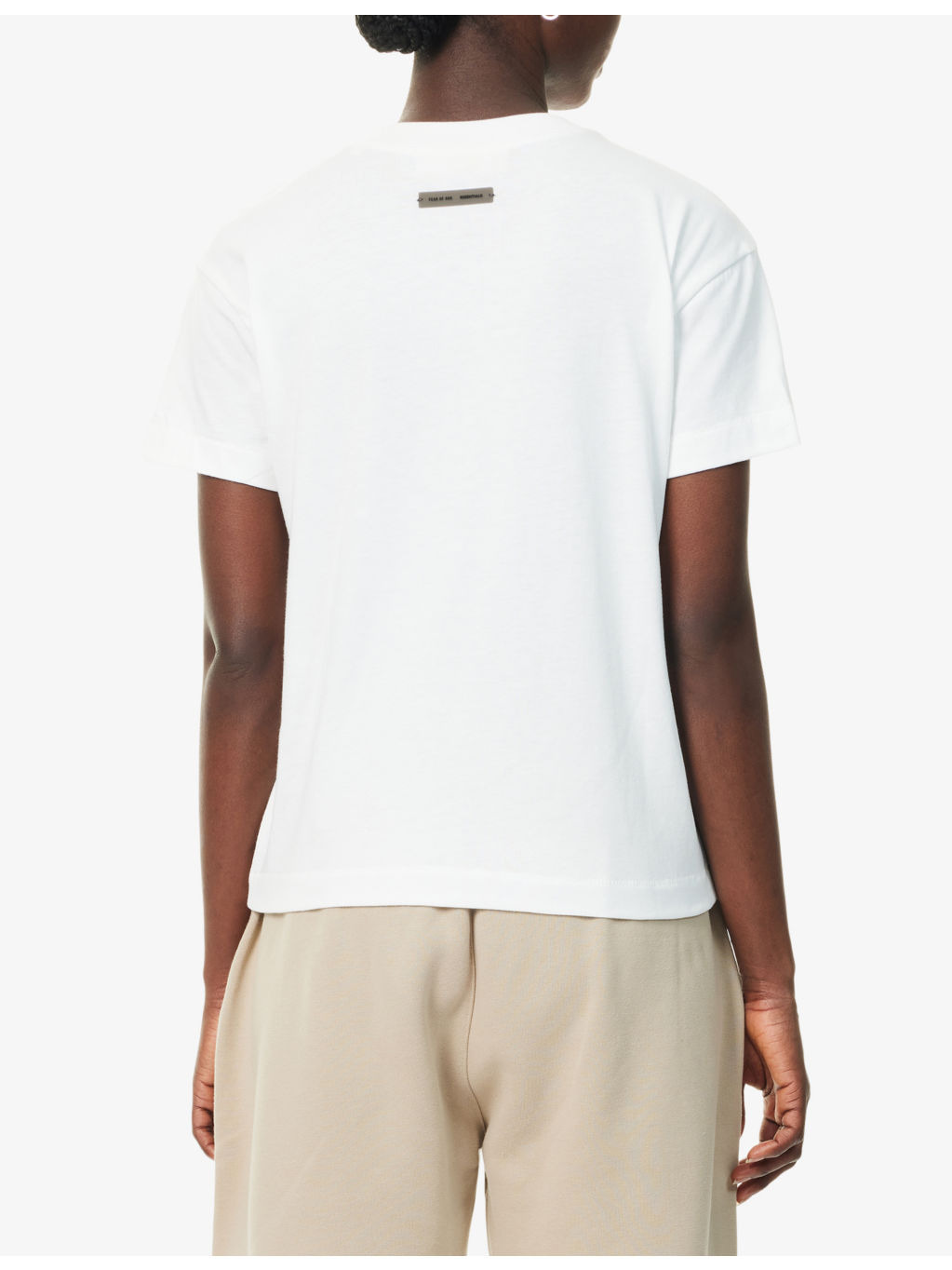 Embossed-Branding Round-Neck Cotton-Blend T-Shirt - 4