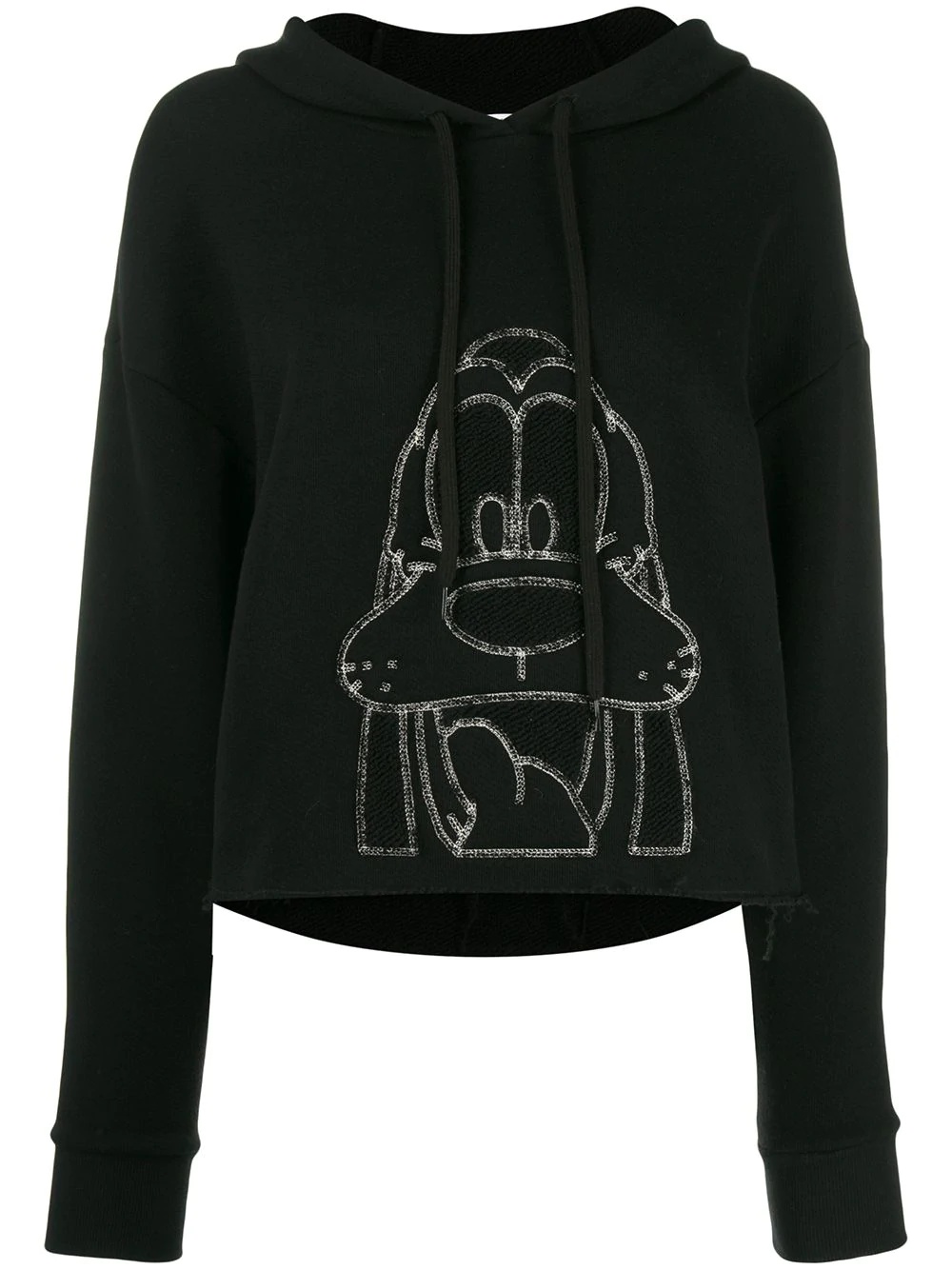 embroidered Pluto cropped hoodie - 1