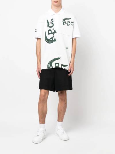 LACOSTE logo-print panelled polo shirt outlook