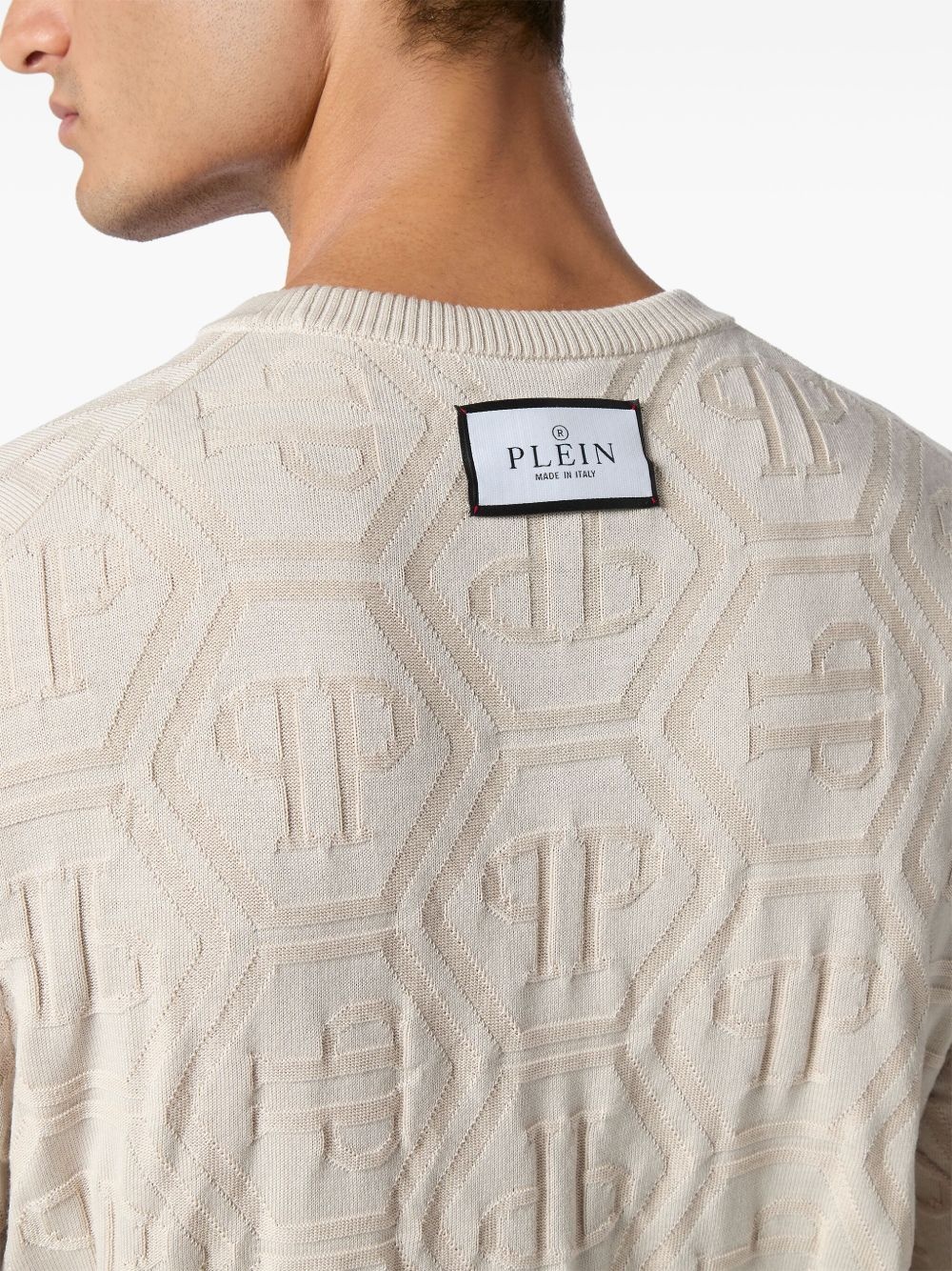 jacquard-logo sweater - 5
