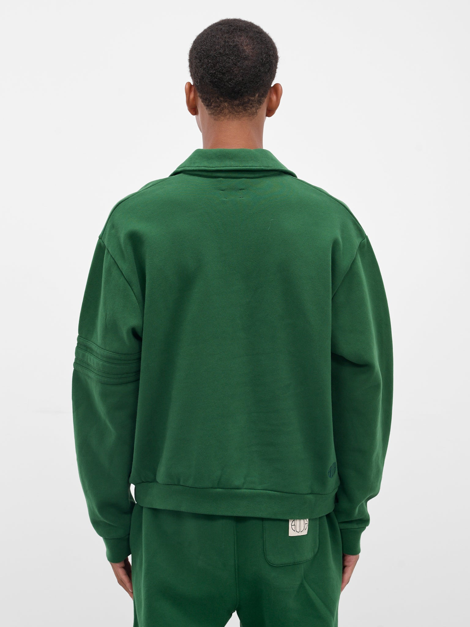 Green Cotton Relaxed Polo Sweatshirt - 3