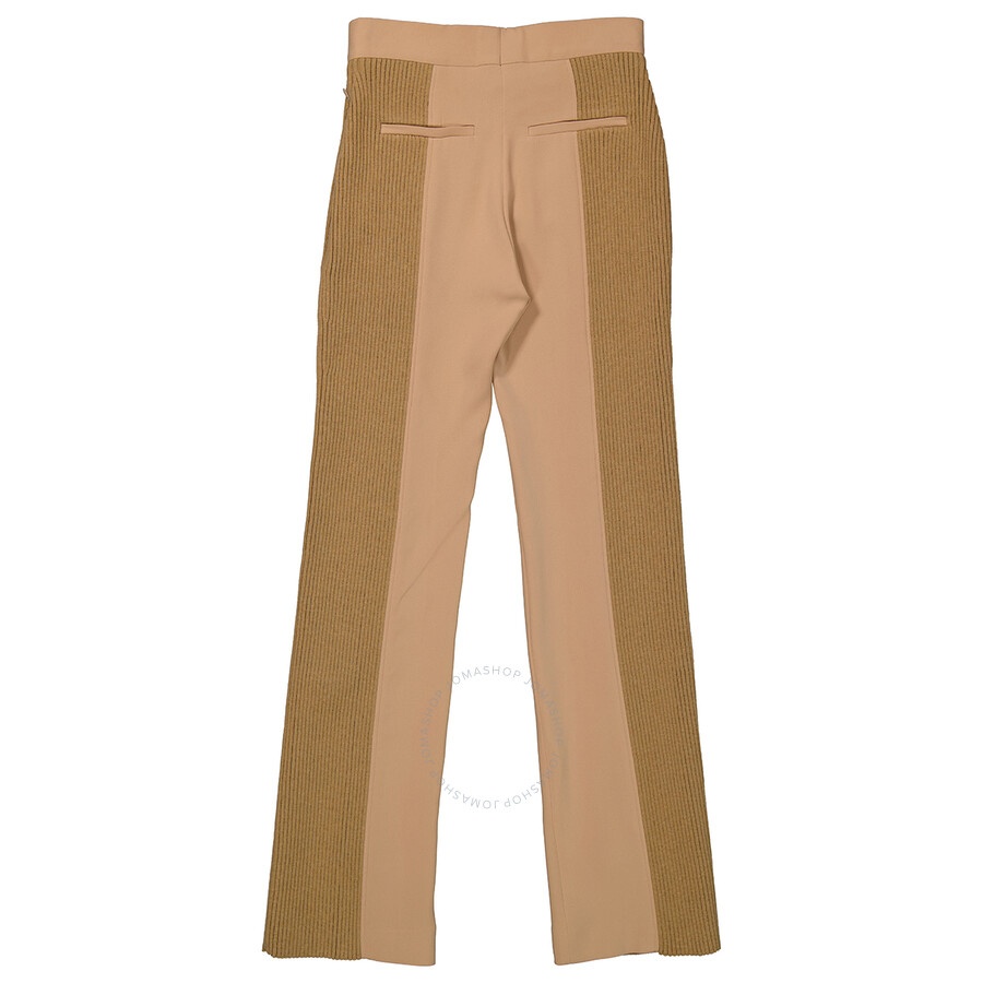 Burberry Ladies Soft Fawn Wide Leg Smart Trousers - 2