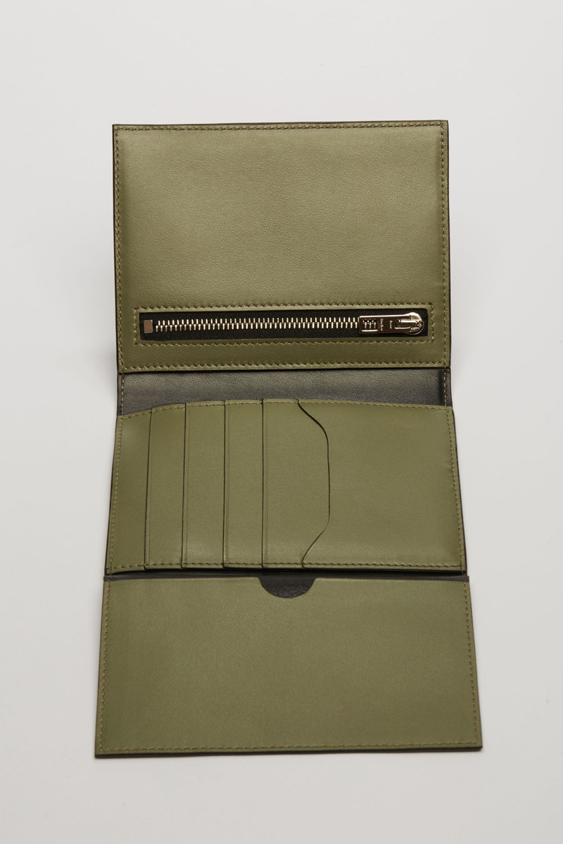 Acne Studios Trifold wallet dark green/black outlook