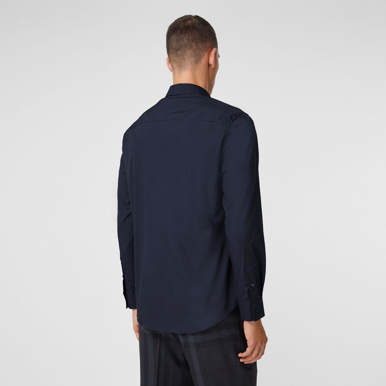 Monogrom Motif Stretch Cotton Poplin Shirt - 4