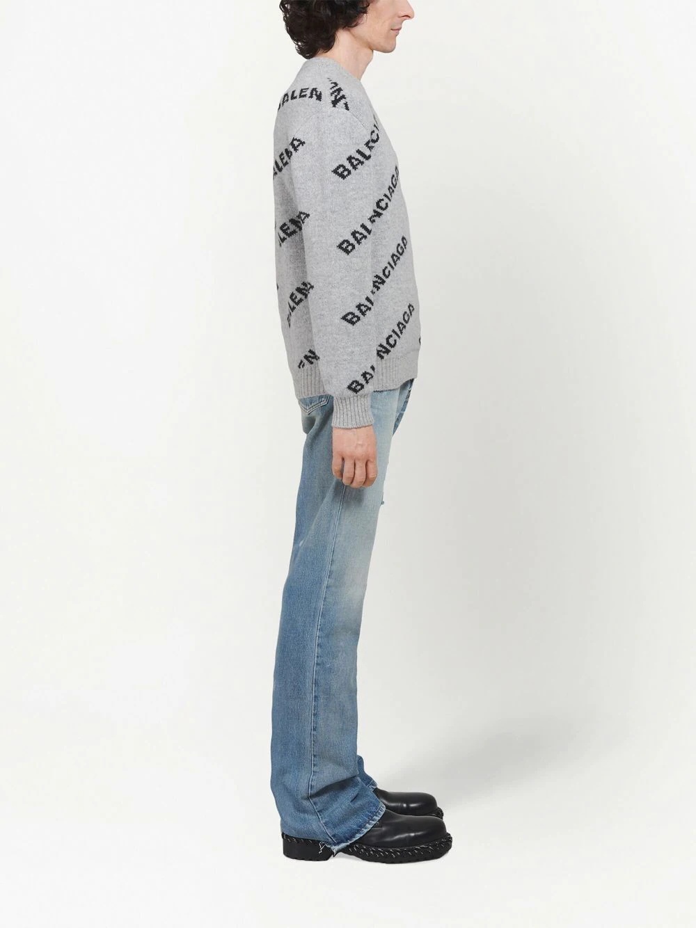 all-over logo-jacquard jumper - 4