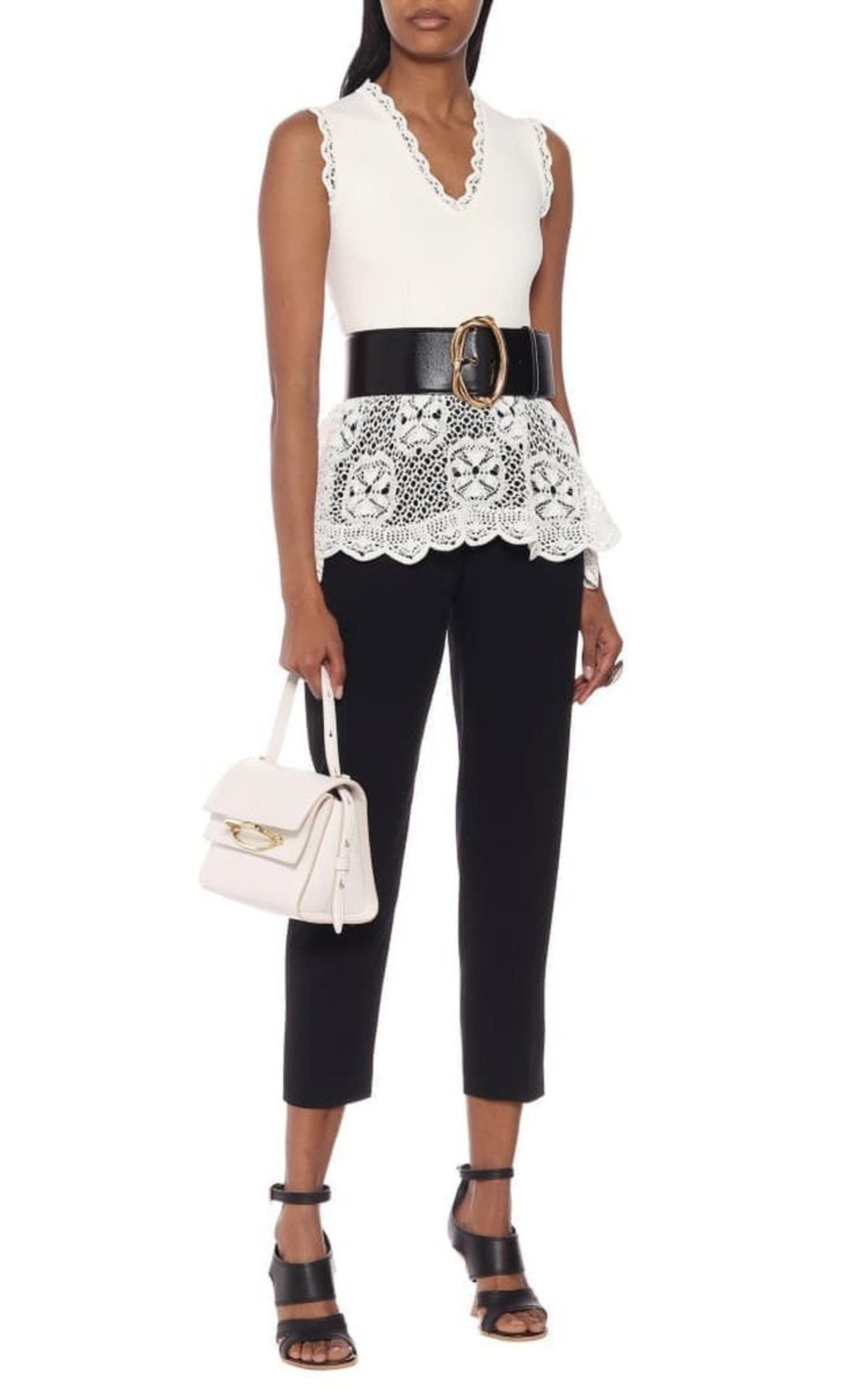 Lace-details Peplum Top - 2