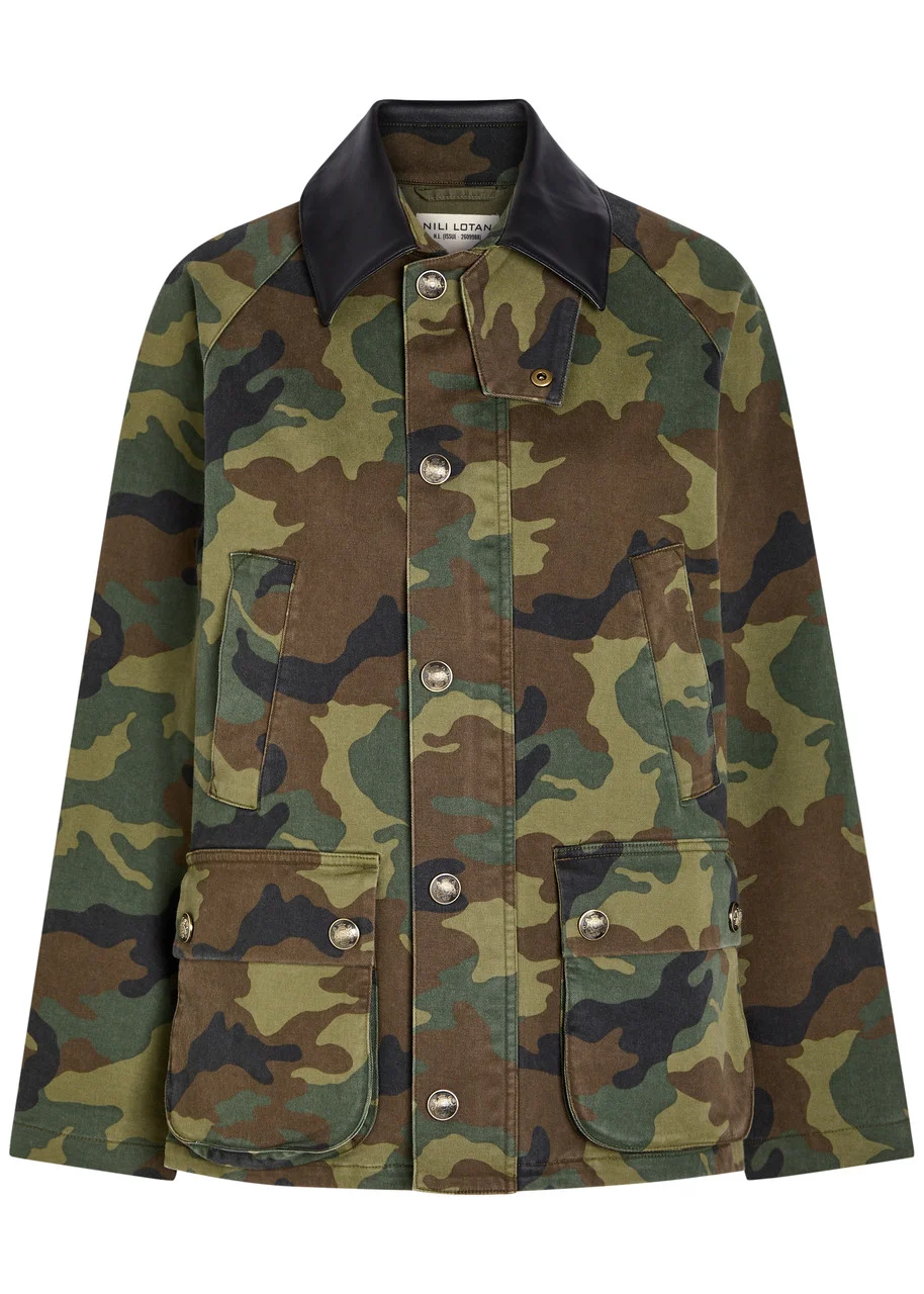 Nili Lotan Andrew Camouflage-print Cotton-blend Jacket - 1