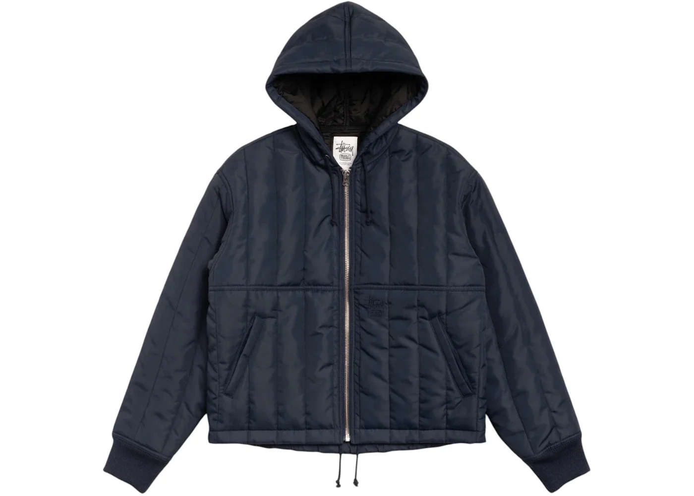 Stussy Quilted Nylon Work Jacket Navy - 1