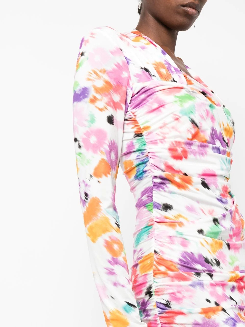 abstract floral-print midi dress - 5