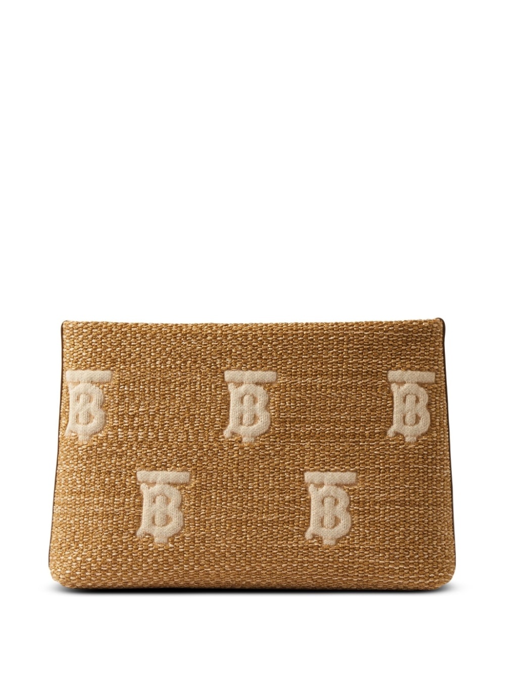 monogram raffia-effect pouch - 2