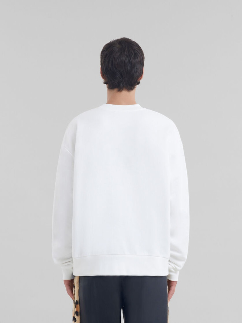 WHITE COTTON SWEATSHIRT WITH MARNI MENDING LOGO 3