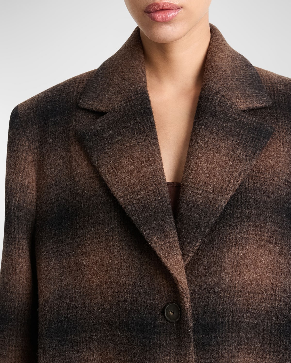 Vince Shadow Plaid Wool-Blend Car Coat neimanmarcus REVERSIBLE