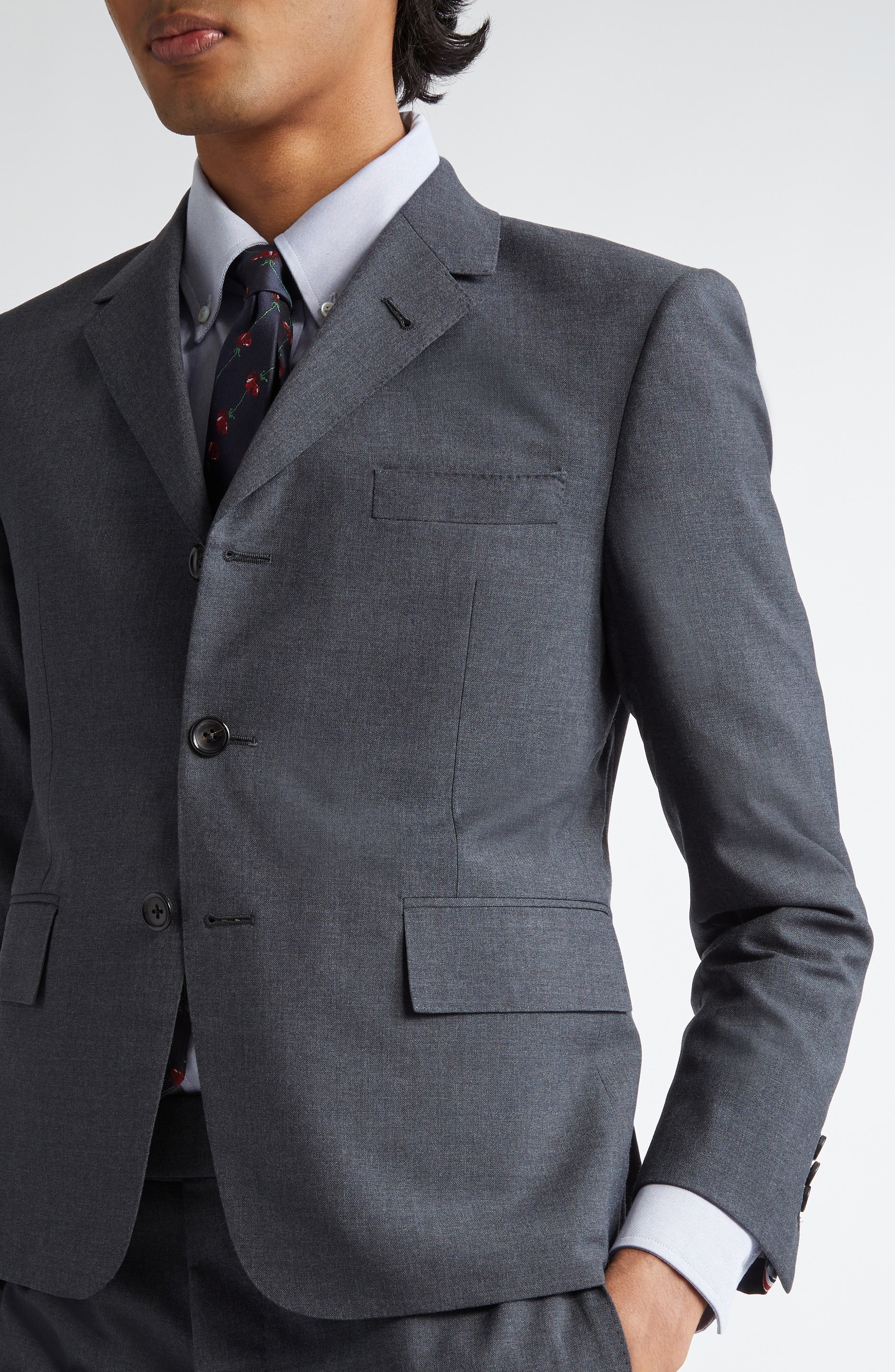 Thom Browne High Break Classic Fit Wool Blend Sport Coat in Dark Grey at Nordstrom - 5