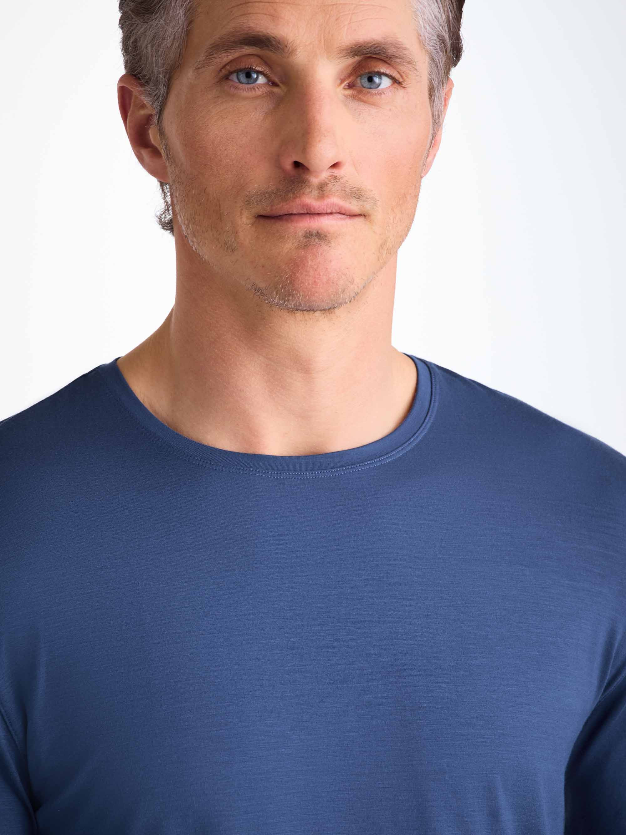 Men's Long Sleeve T-Shirt Basel Micro Modal Stretch Sapphire - 5