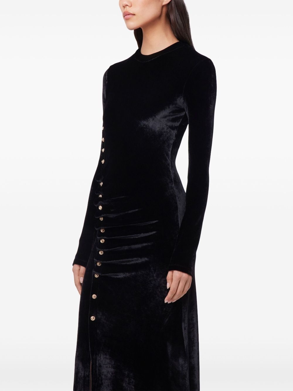 draped velvet maxi dress - 5