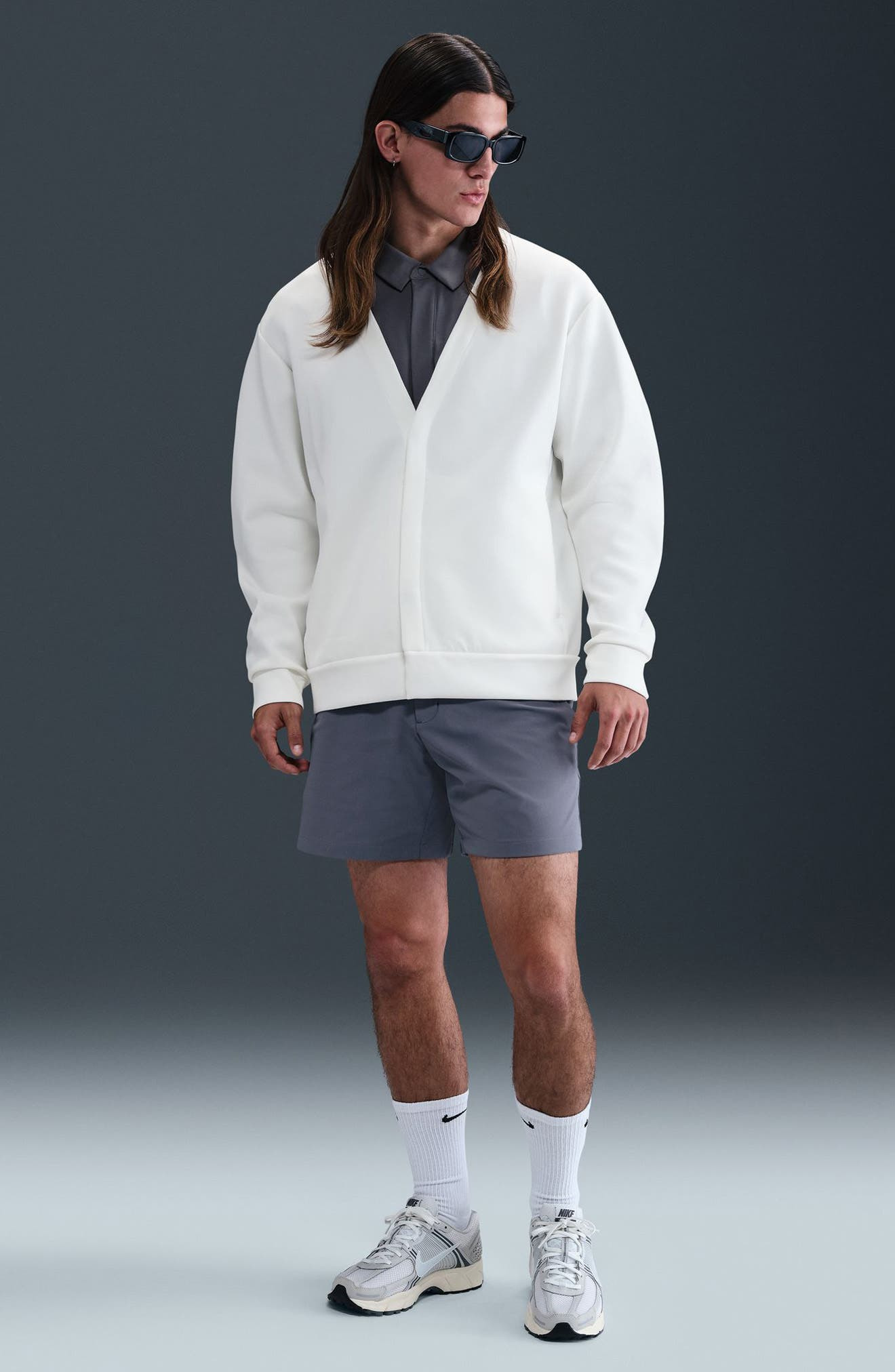 Nike ImpossiblySoft Dri-FIT Cardigan in Sail/Light Bone at Nordstrom - 8