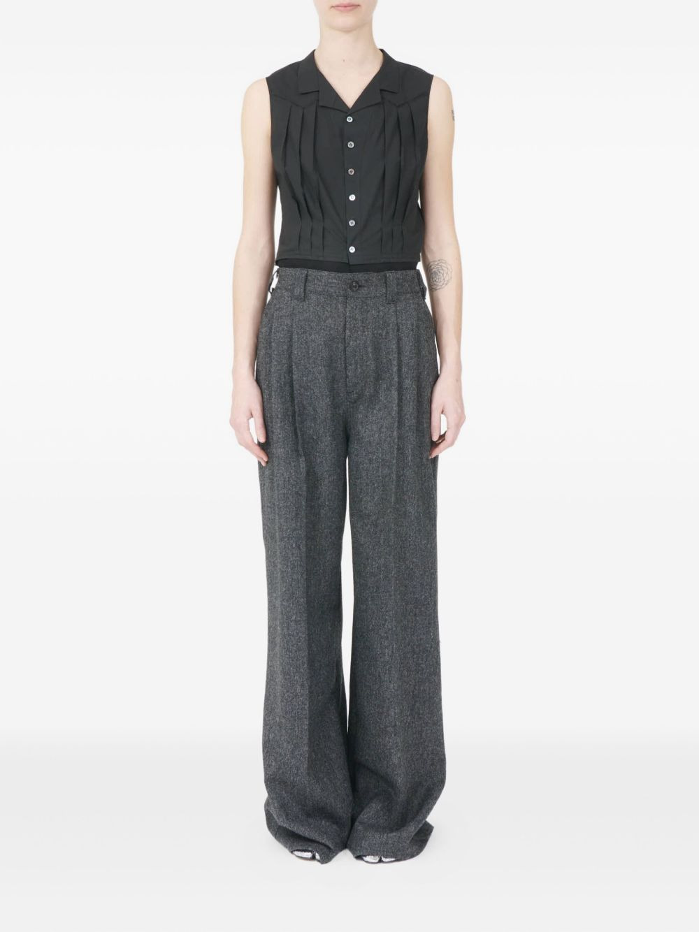 pleated-front wool trousers - 2