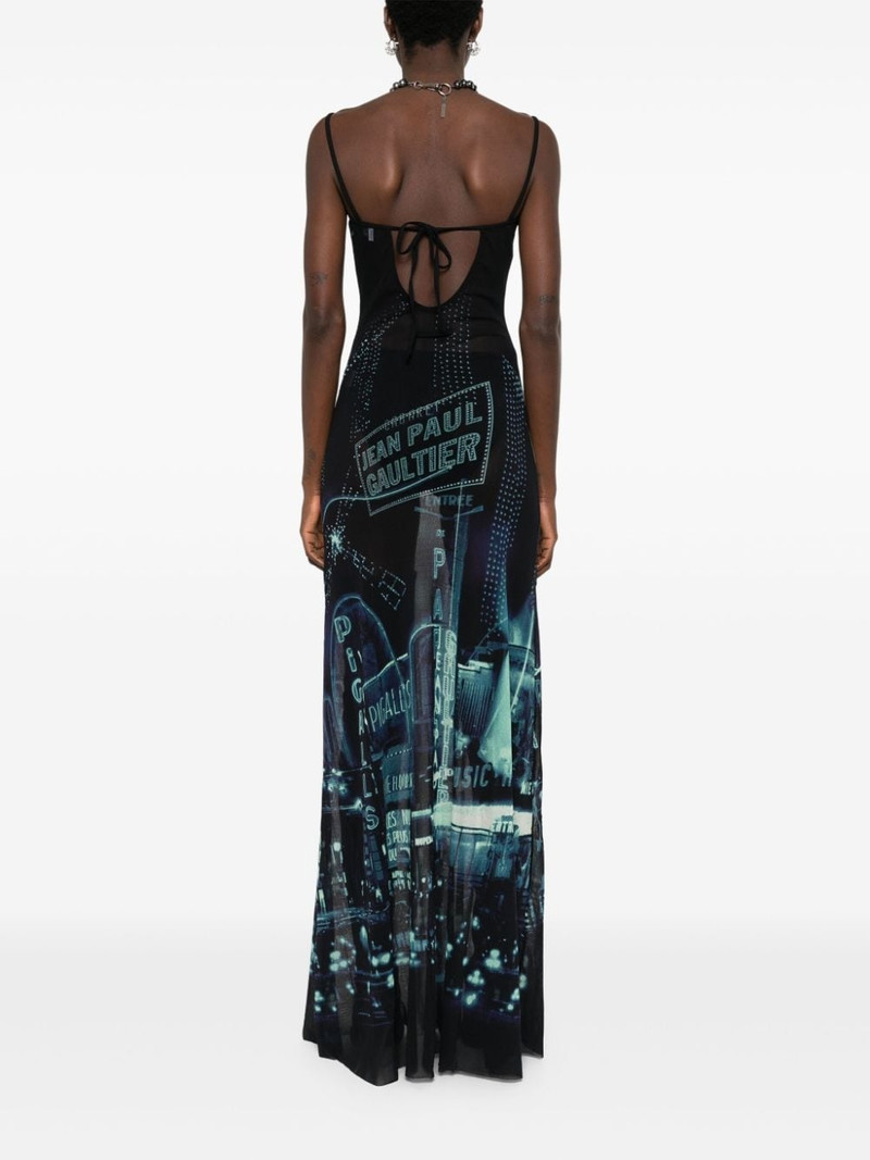 Pigalle-print mesh maxi dress 4