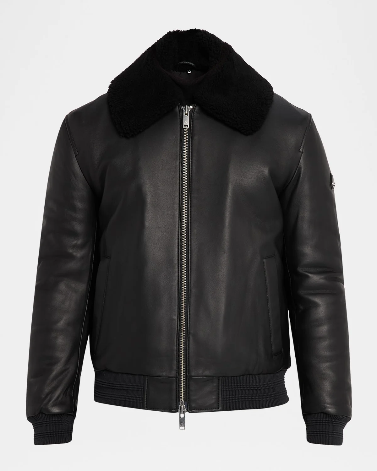 Men's Toba Bomber Jacket with Shearling Collar - 1