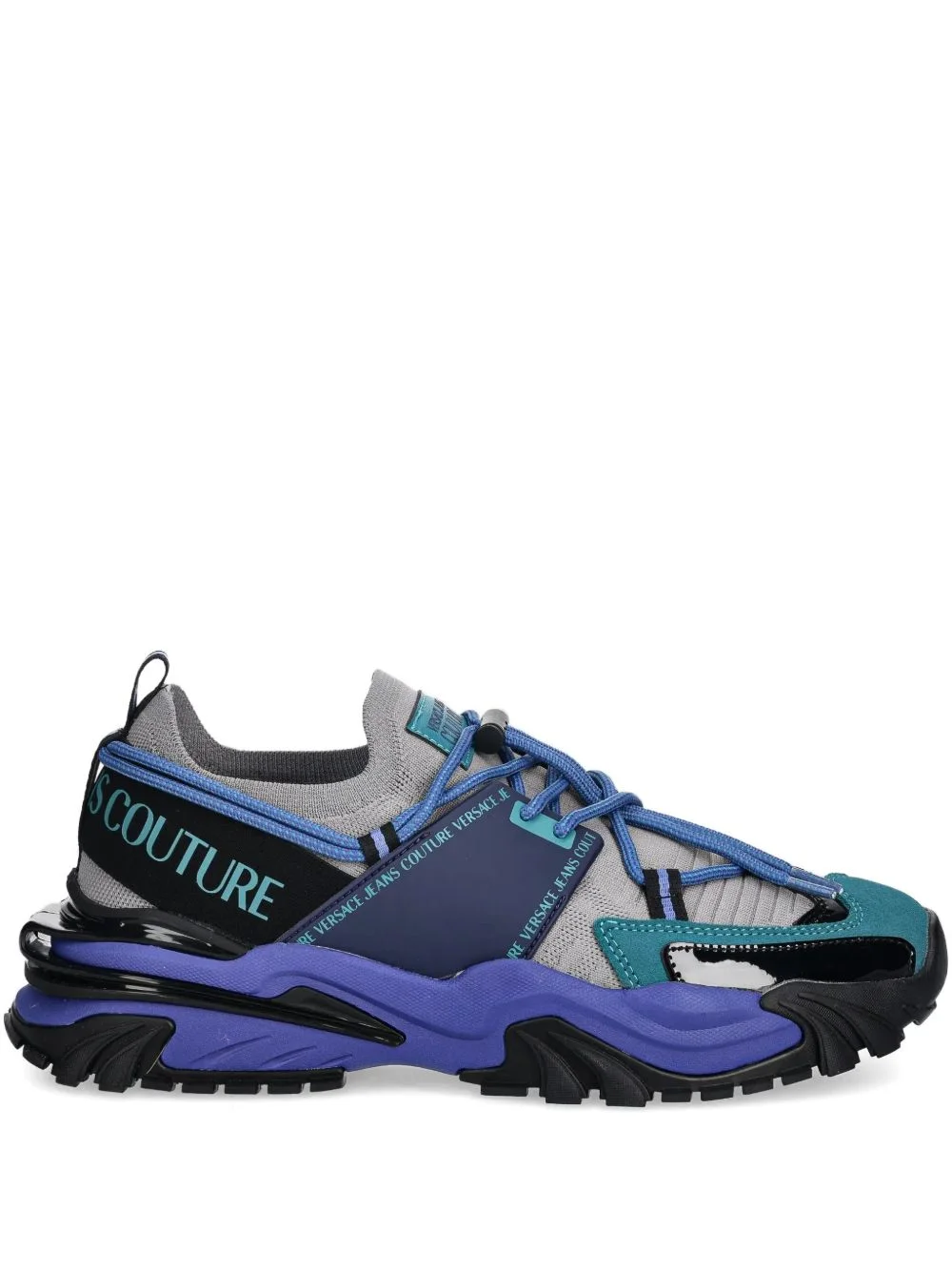 lace-up panelled sneakers - 1