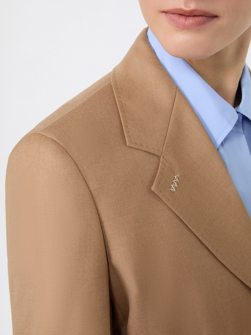 DENTE Single-breasted camel blazer - CAMEL 5