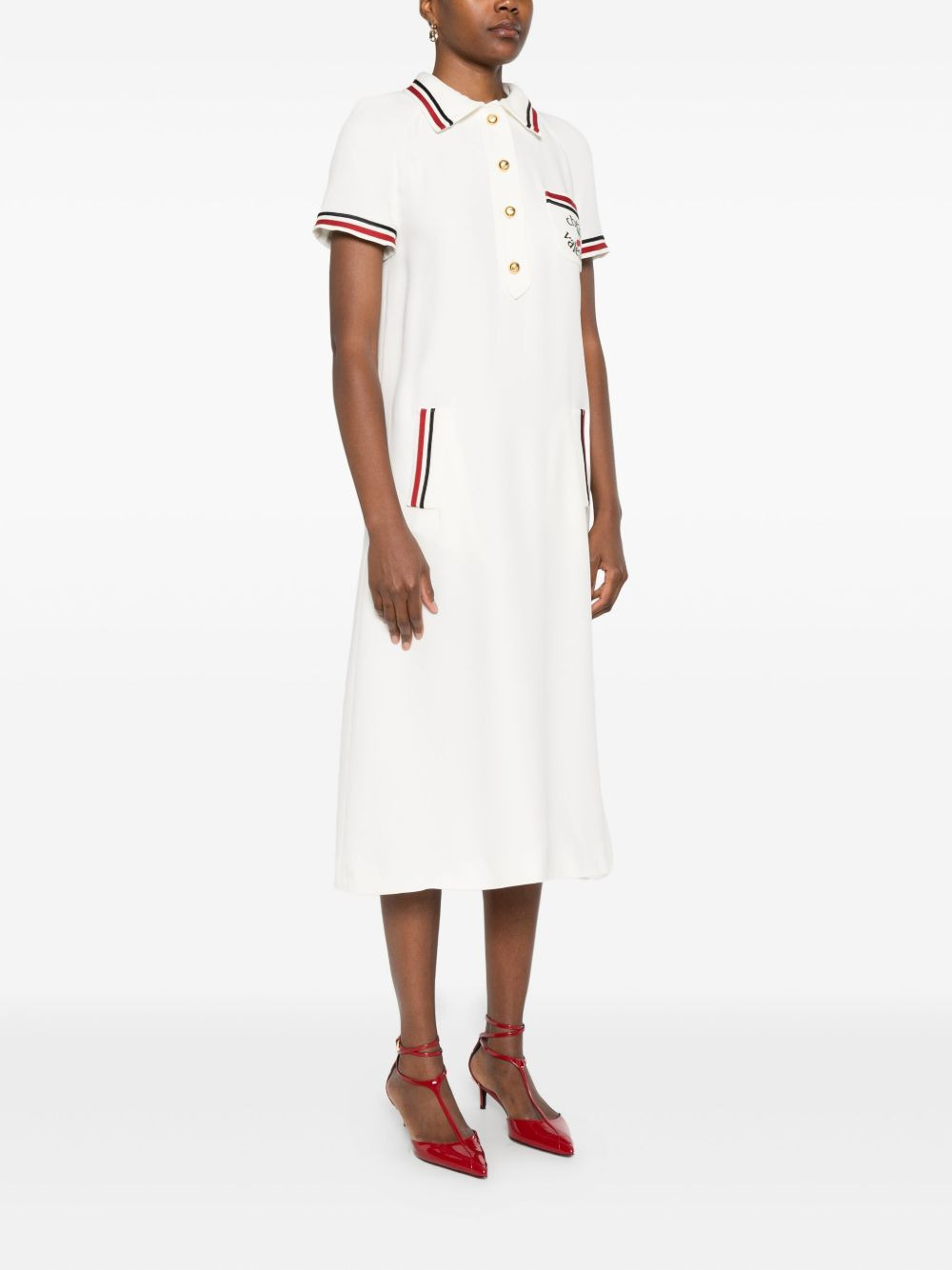 cherry-embellished polo midi dress - 3