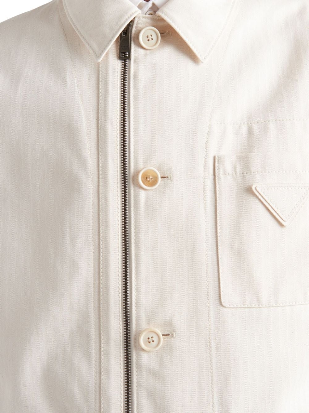 herringbone cotton shirt jacket - 5