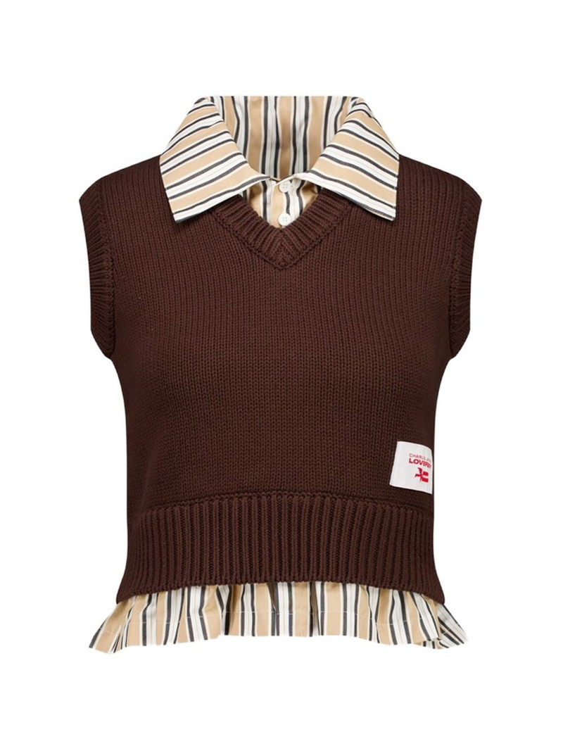 V-neck cropped vest shirt 1