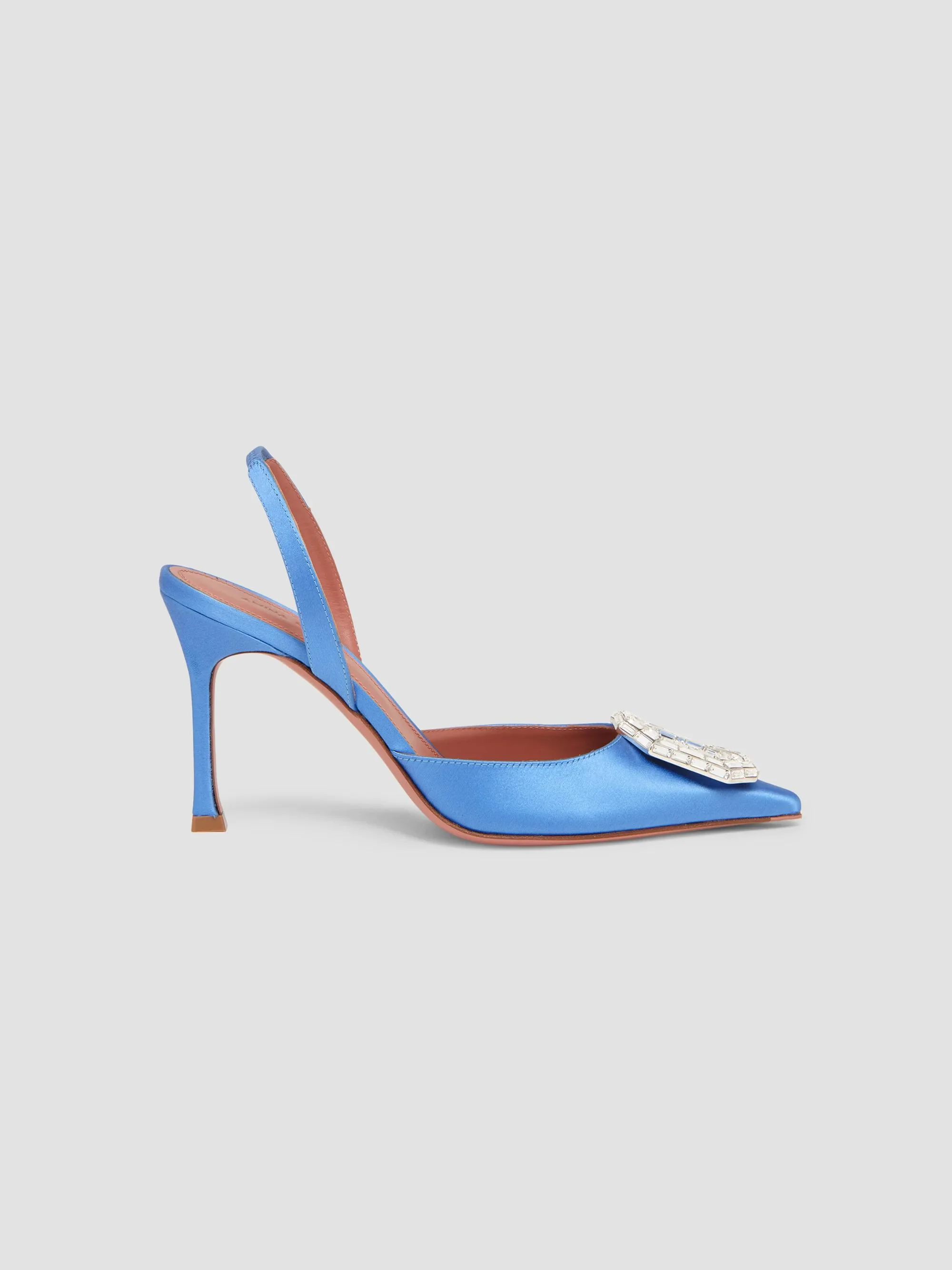 Women's Camelia 90MM Leather Slingback Pumps - Sapphire Satin - 1