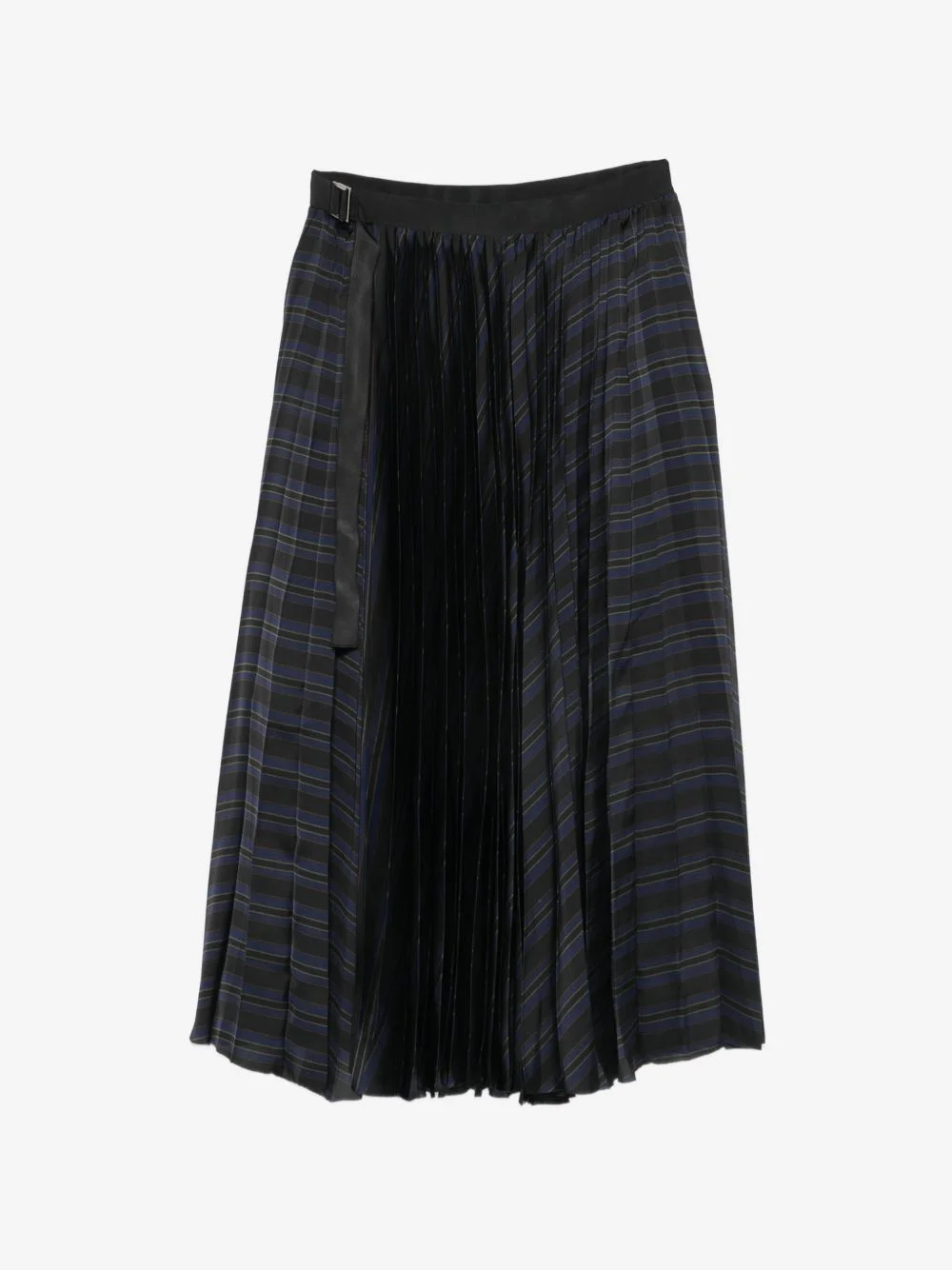 pleated striped midi skirt - 1