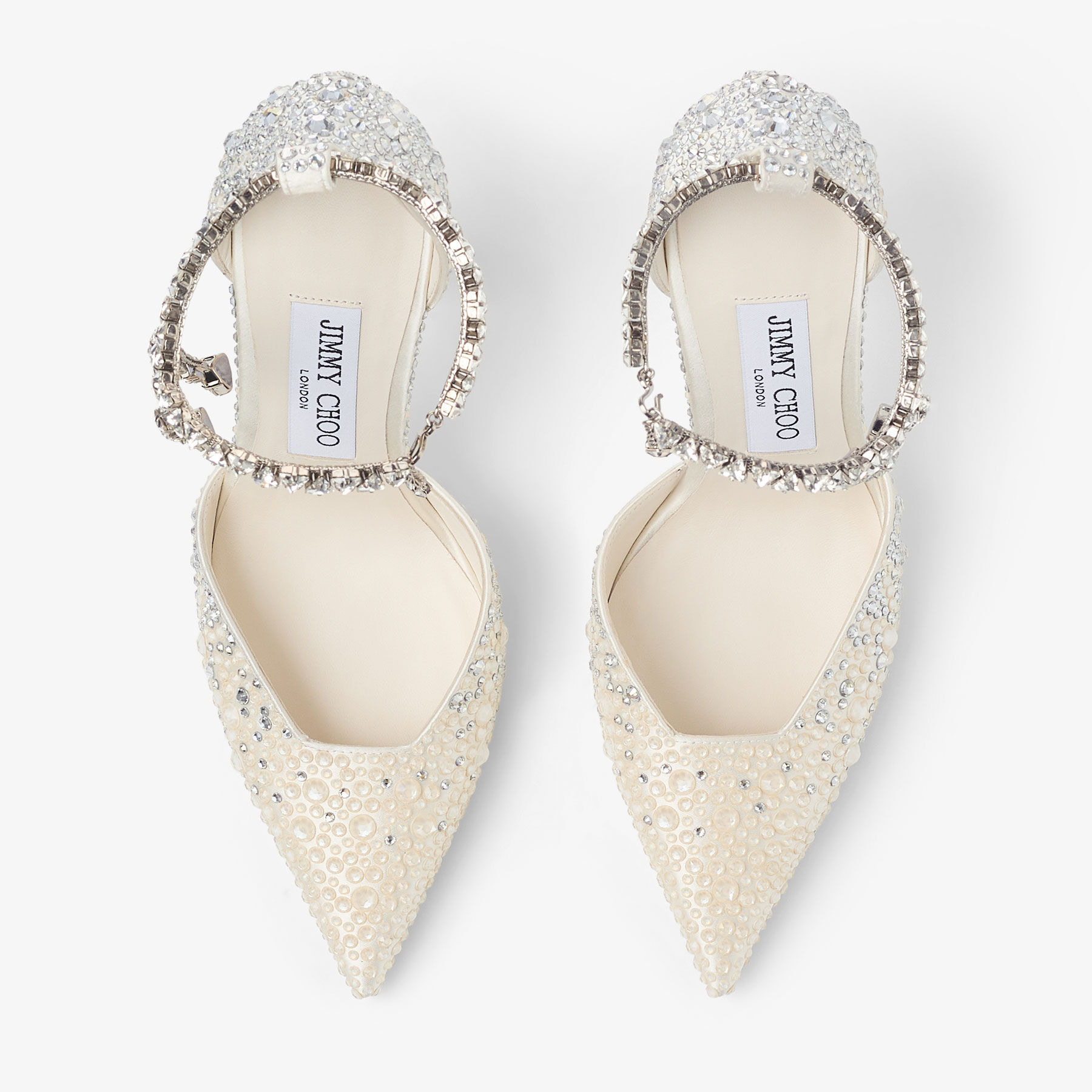Stevie 100
Ivory Satin Crystal Pumps - 5