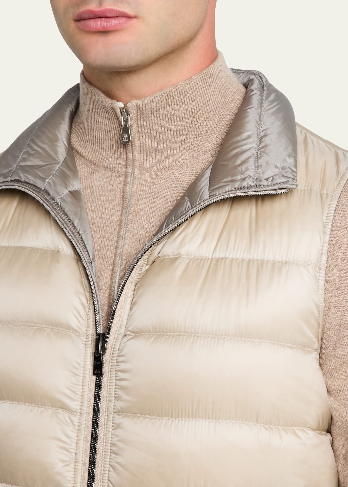 Men's Reversible Down Nylon Vest - 5