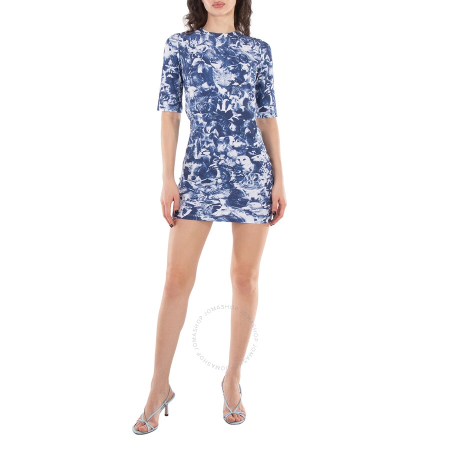 Stella McCartney Animal Forest-Print Crew-Neck Minidress - 4