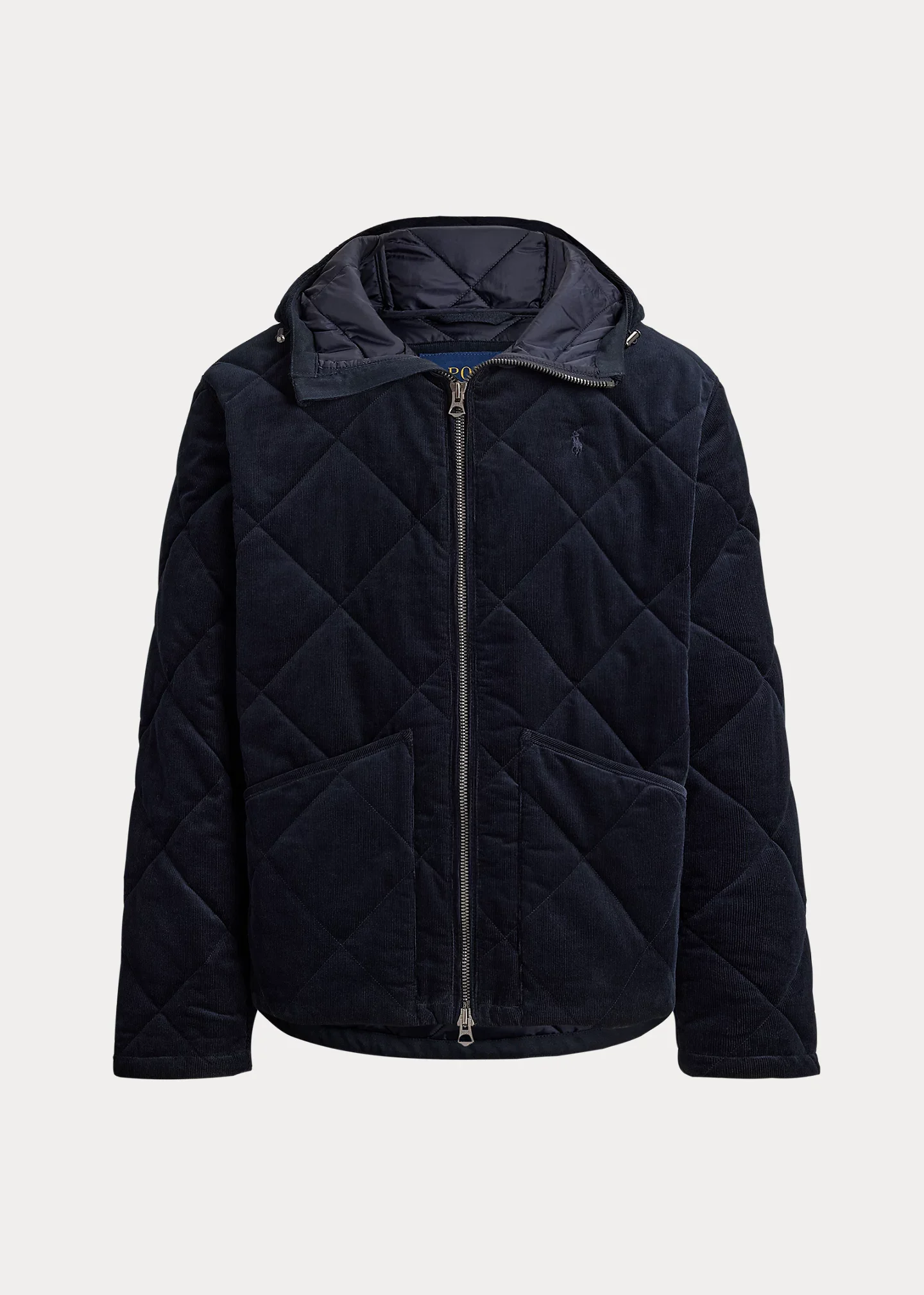 Quilted Corduroy Hooded Jacket - 1