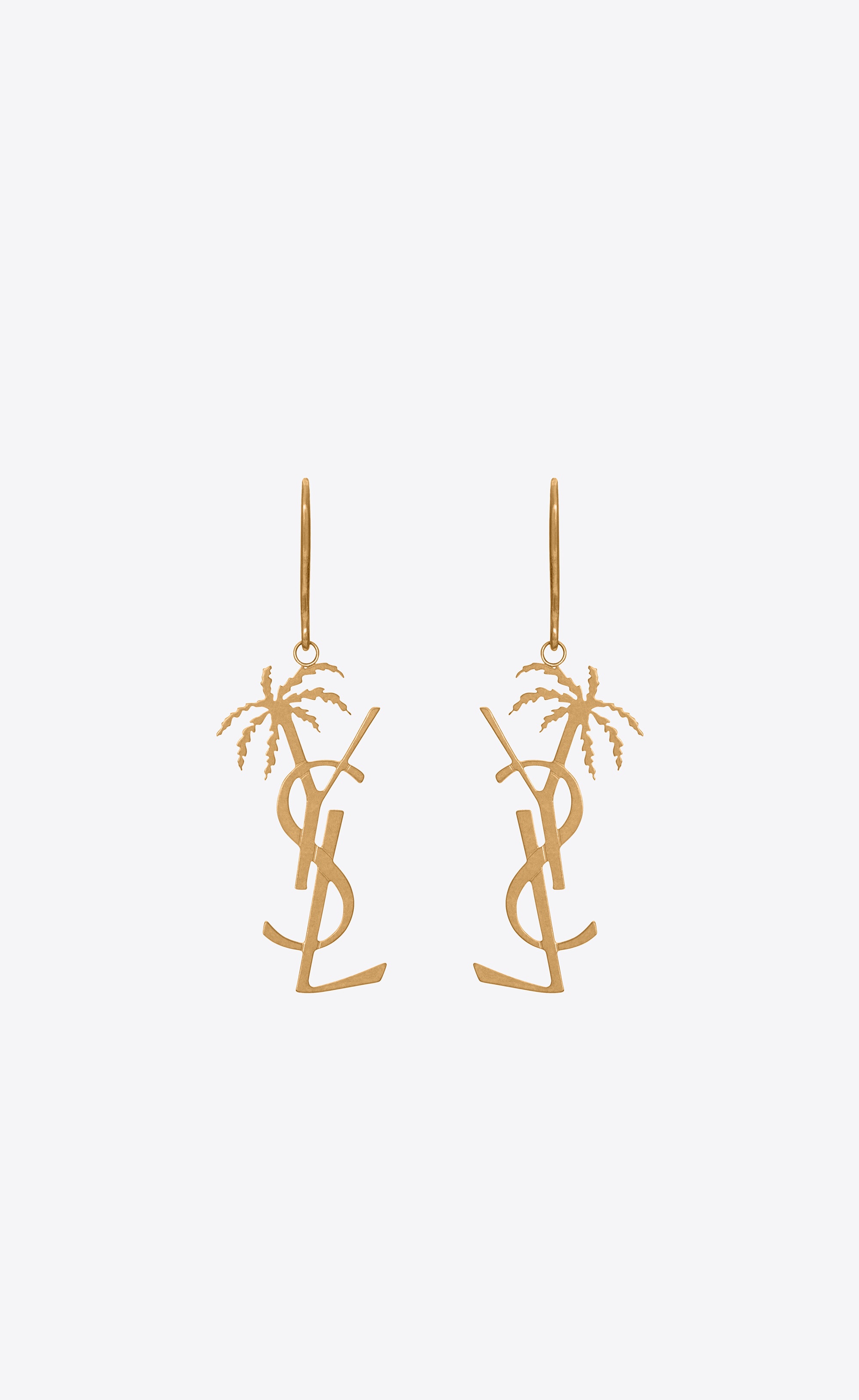 monogram palm earrings in metal - 1