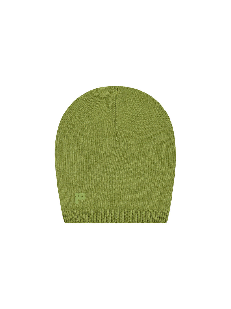 Recycled Cashmere Beanie - Grass Green 1