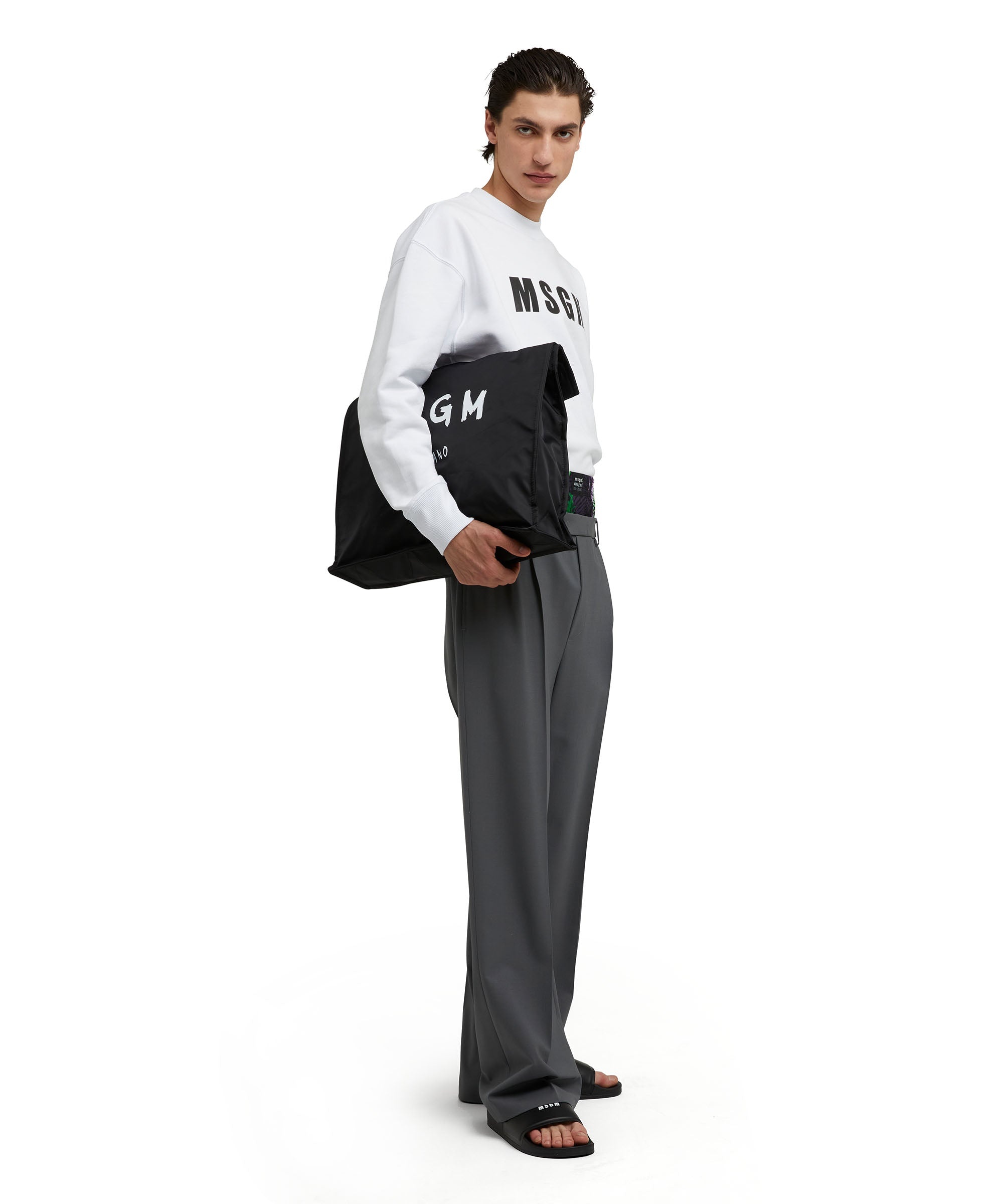 Lightweight wool tailored pants with "hibiscus" boxers incorporated - 5