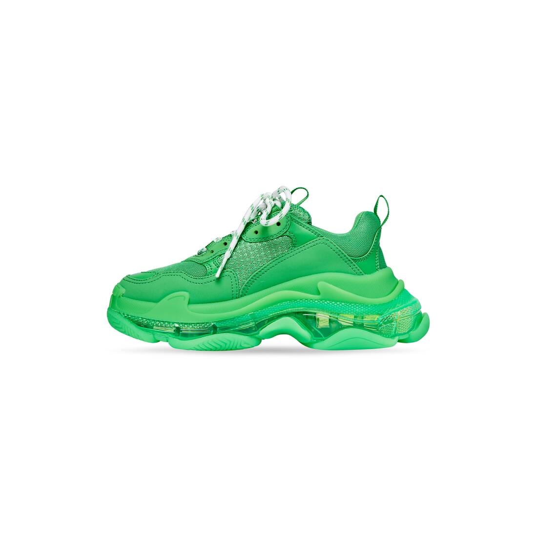 Women's Triple S Sneaker Clear Sole in Fluo Green - 4