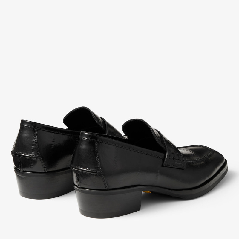 Wilder Loafer M Black Eel-Embossed Leather Loafers 5