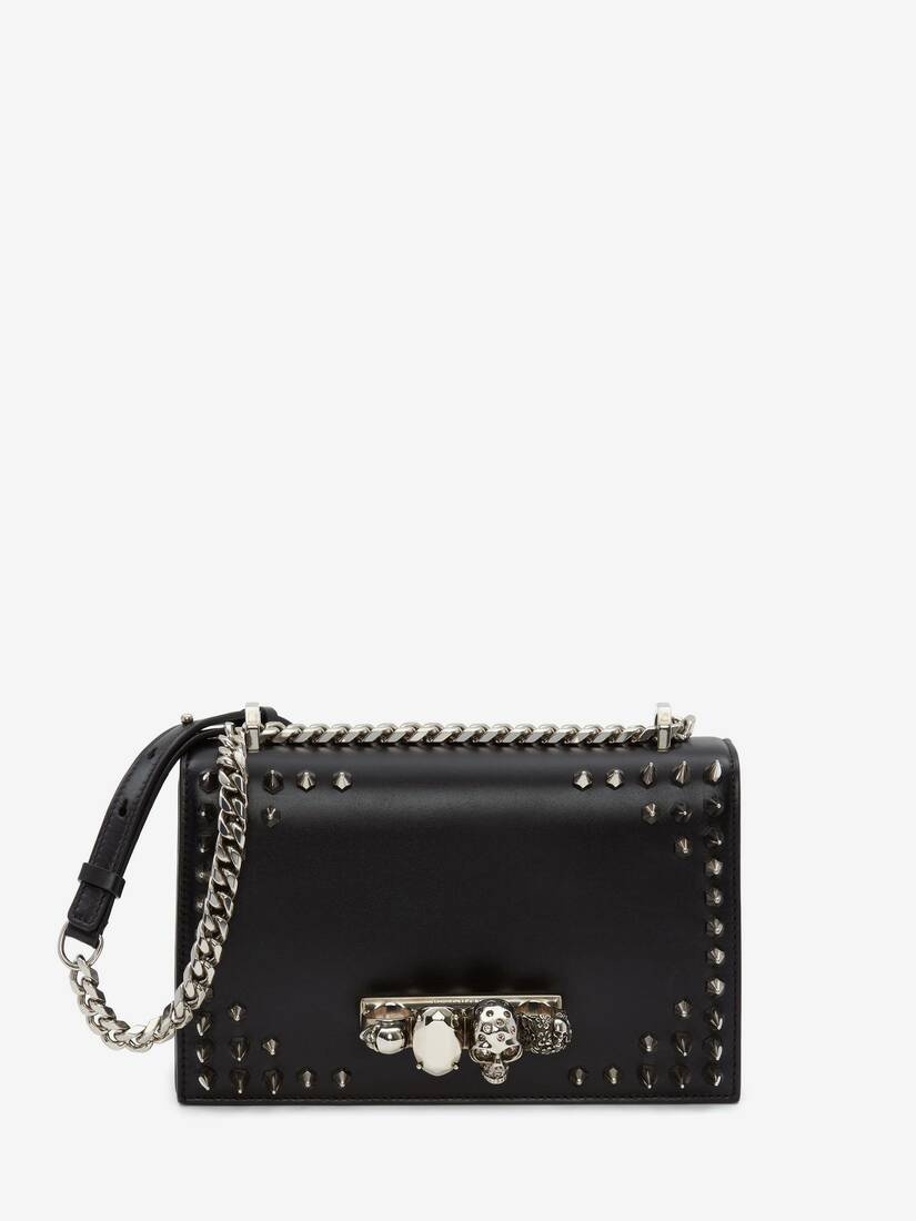 Jewelled Satchel in Black - 1