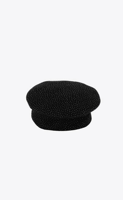 SAINT LAURENT studded classic beret in wool outlook