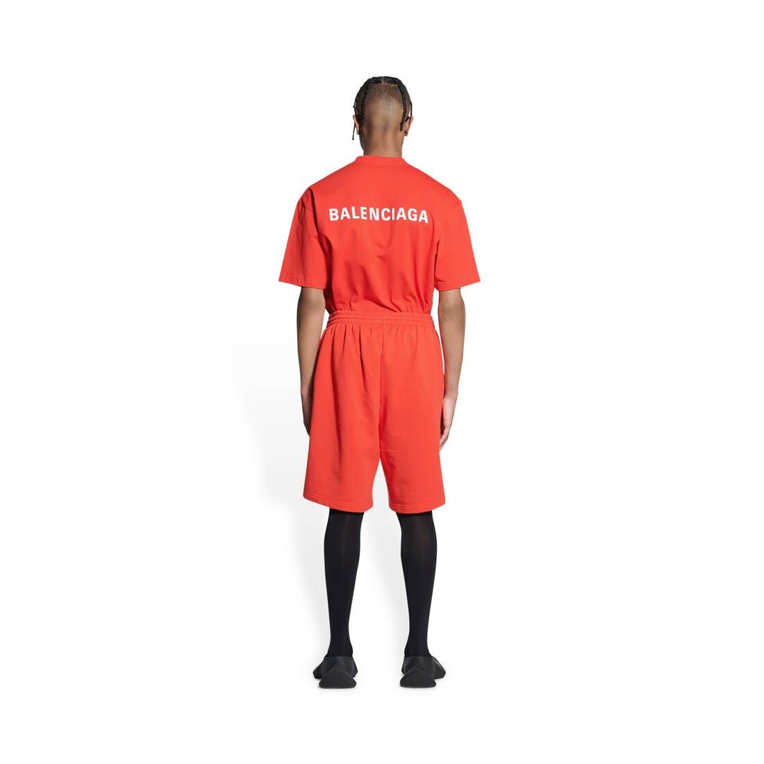 Women's Balenciaga Sweat Shorts in Red - 4