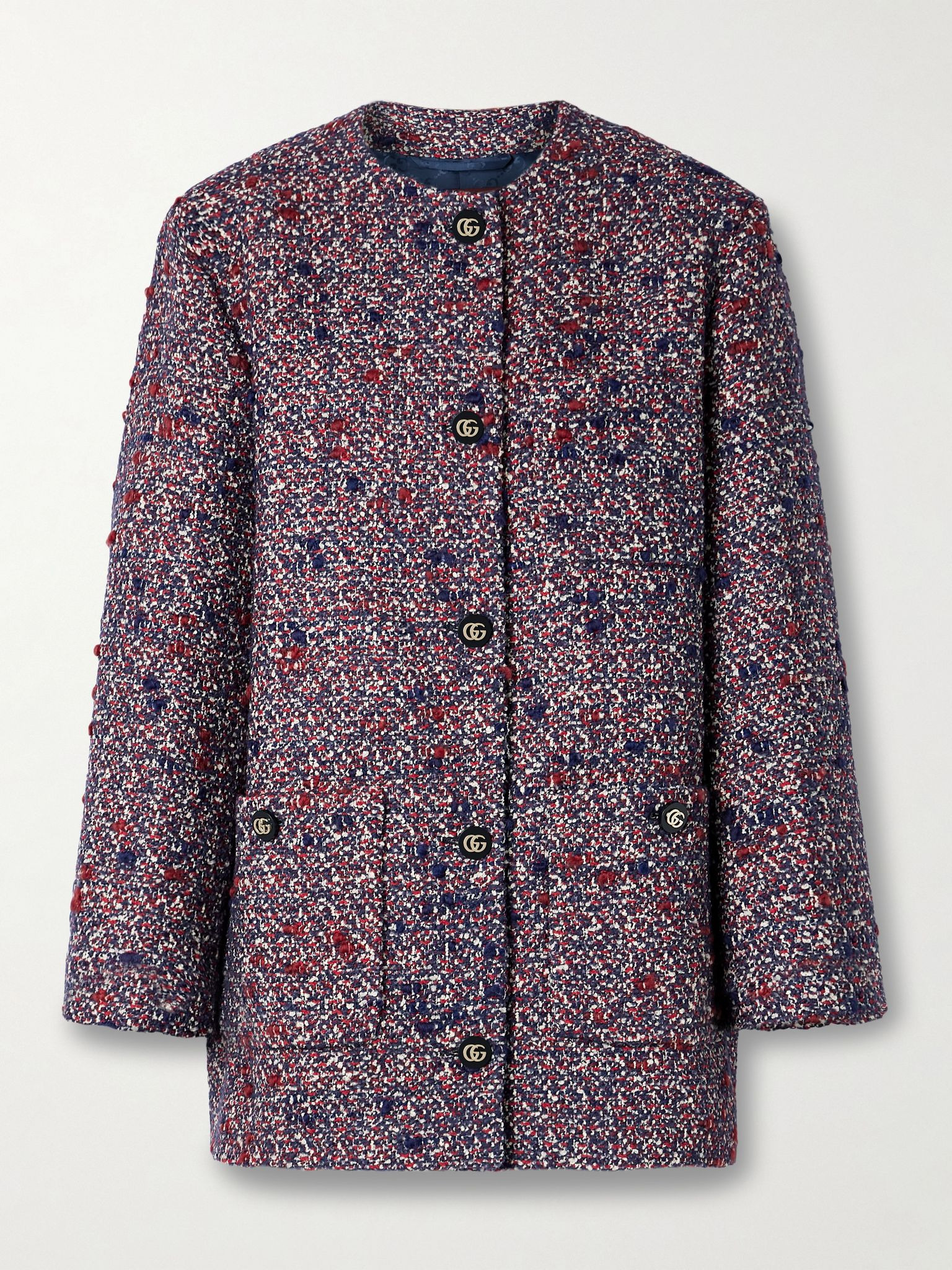 Wool-blend bouclé jacket Purple - 1